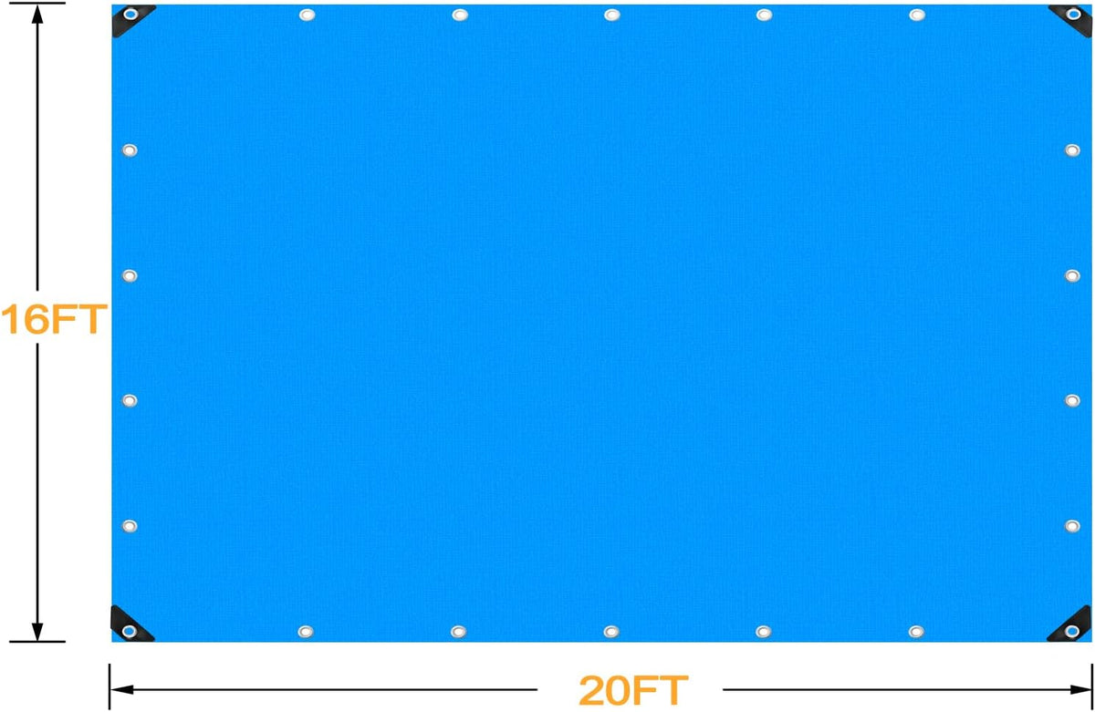 16 Mil Blue Poly Tarpaulin with Metal Grommets J1370