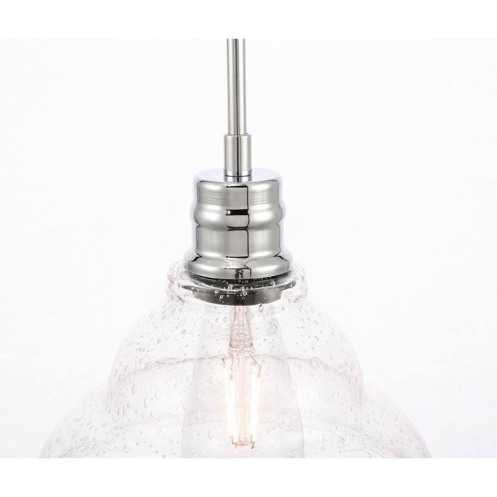 1-Light Clear Seeded Glass Brass T12387