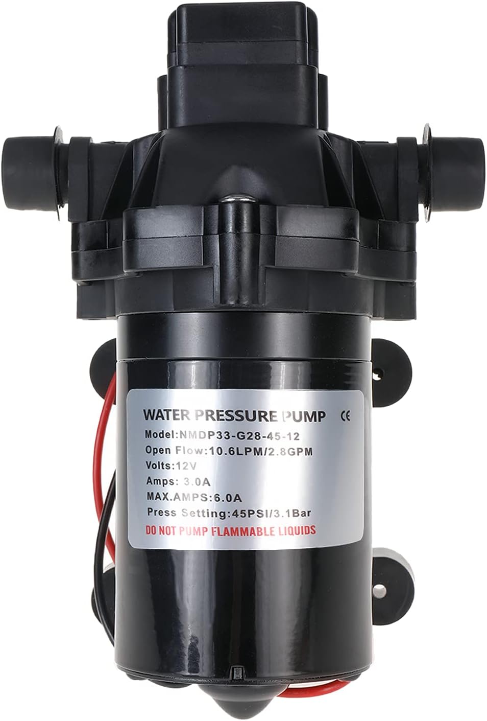 12V Water Pressure Diaphragm Pump 10.6 L/min 2.8 Gpm 45 Psi L958749
