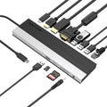 USB C Docking Station with DP HDMI VGA SD TF Card Reader Gigabit Ethernet 4 USB Ports J443