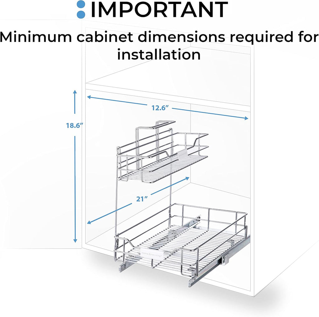 Pull Out Drawer Cabinet Organizer 2-Tier Under Sink Shelves V99807