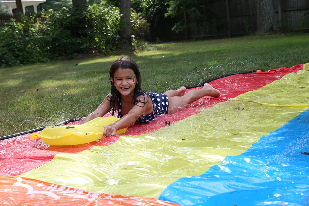 16 Foot Triple Lane Water Waterslide with 3 Boogie Boards W382224