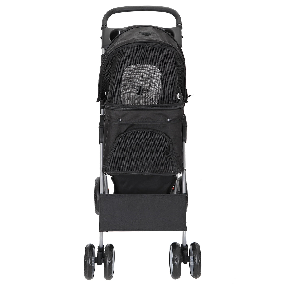 Folding Pet Stroller 4 Wheels Black P67506