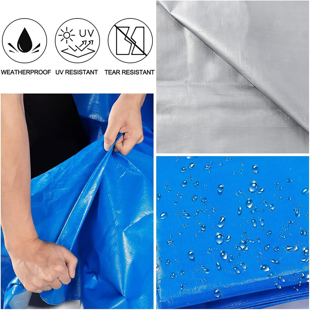 16 Mil Blue Poly Tarpaulin with Metal Grommets J1370
