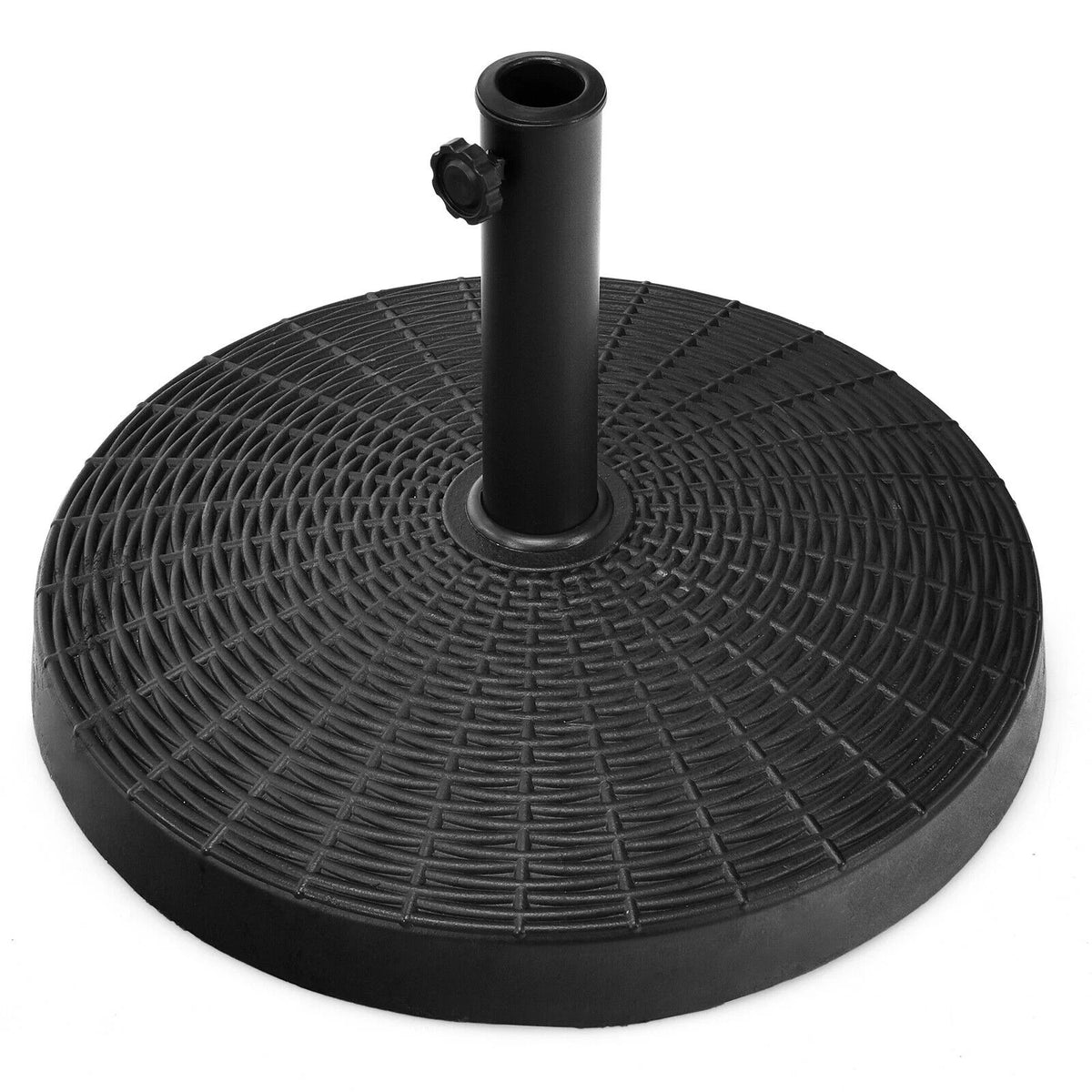 49lbs Round Resin Umbrella Base with Rattan Design I18504