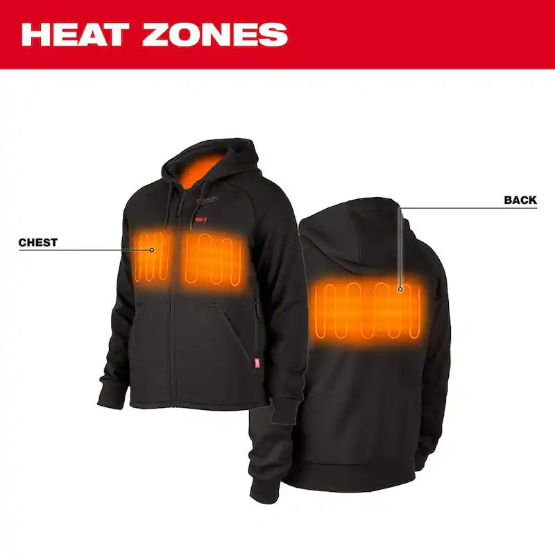 Men's X-Large Black Heated Jacket Hoodie I821