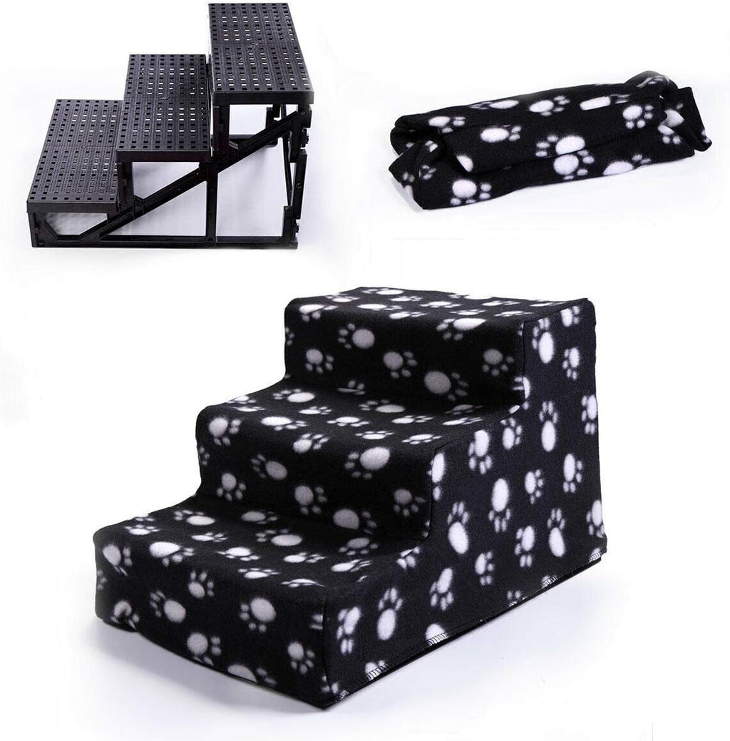 3-Step Non-Slip Pet Stairs with Soft Cover D351