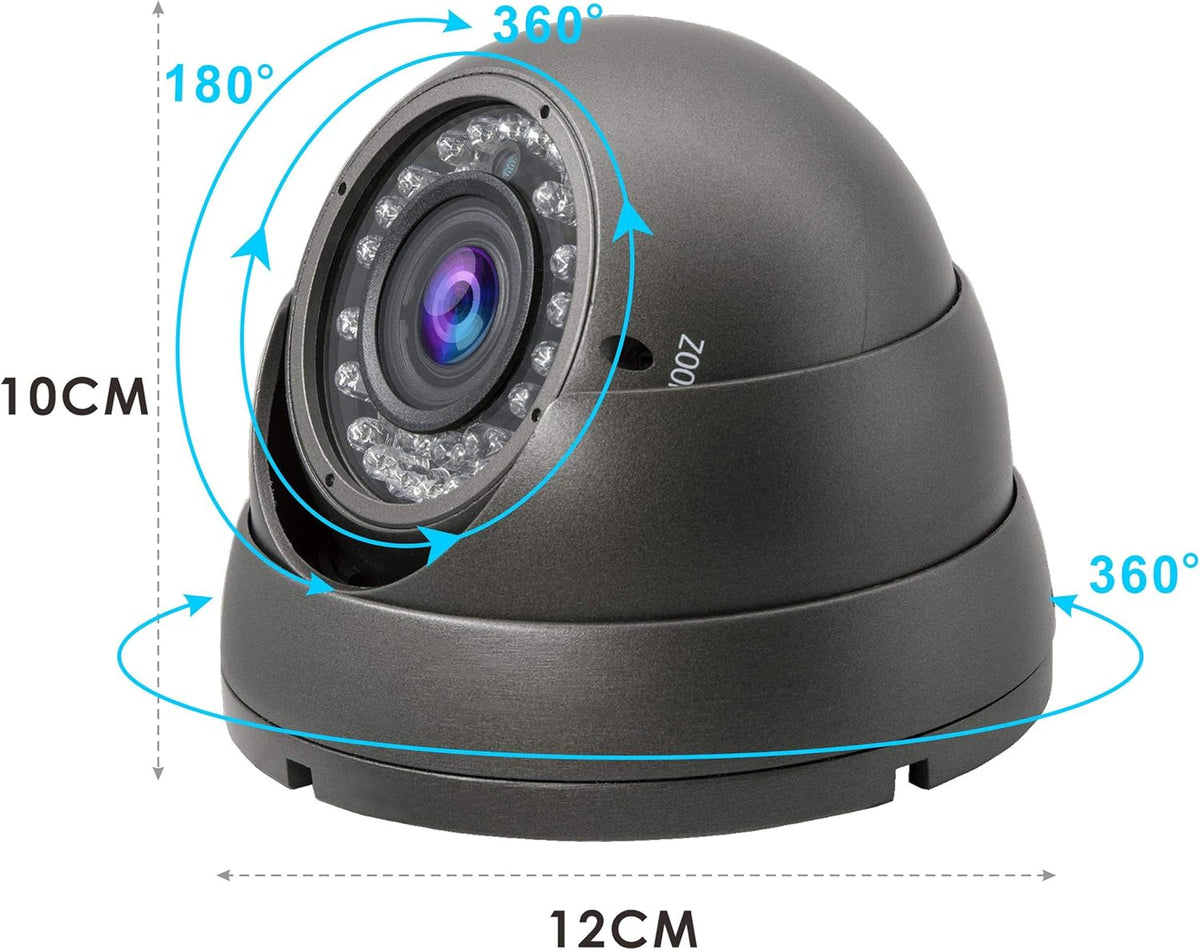 5MP Dome Security Camera 2.8-12mm Varifocal Lens Outdoor Indoor N472