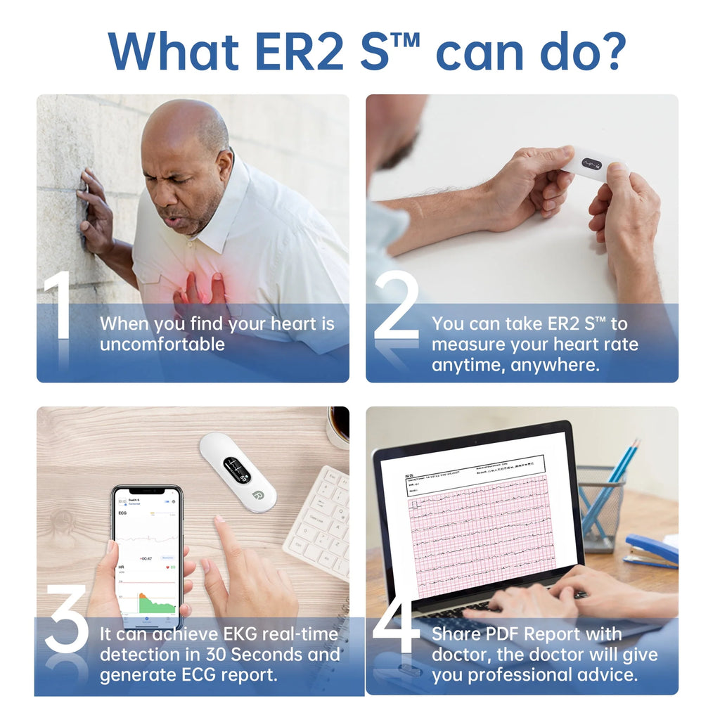 Handheld Bluetooth ECG Monitor with Screen Display F8379