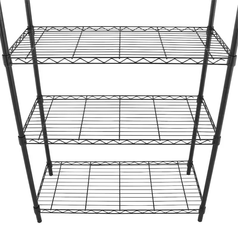 5-Tier Steel Wire Shelving Unit in Black T207