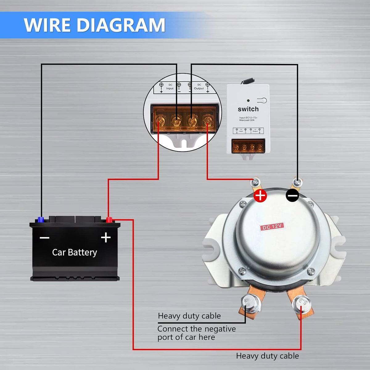 12V 180Amp Remote Control Battery Disconnect Switch I53656