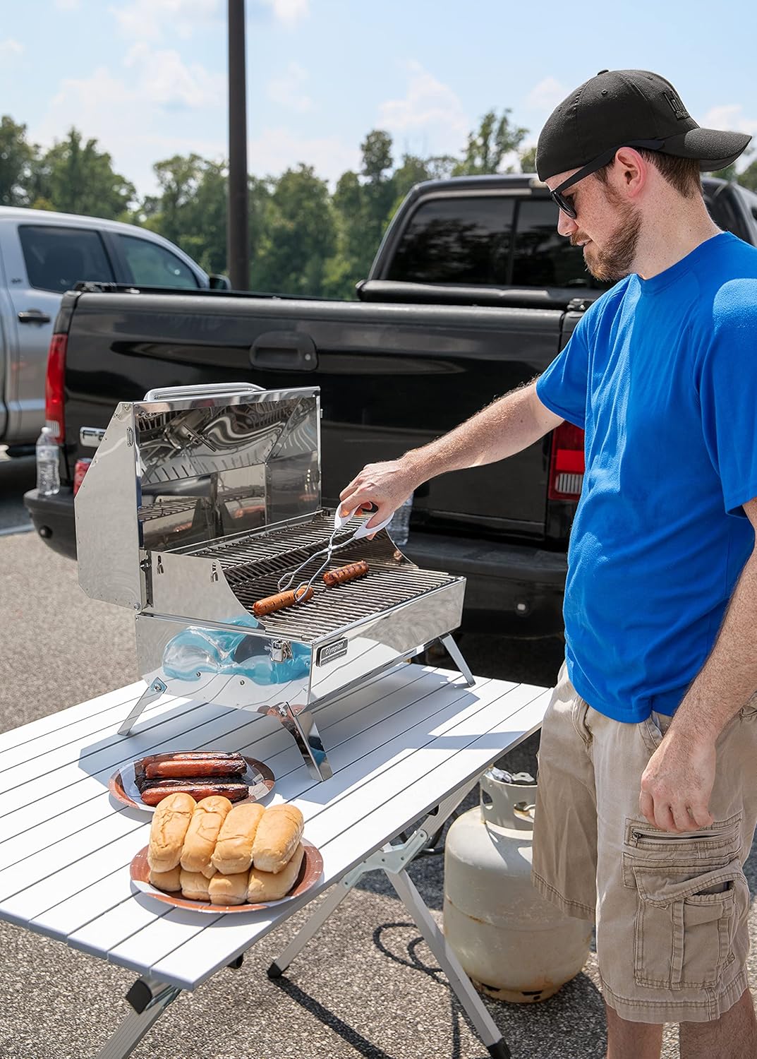 Aluminum Roll-Up Campsite Table with Carrying Bag J185832