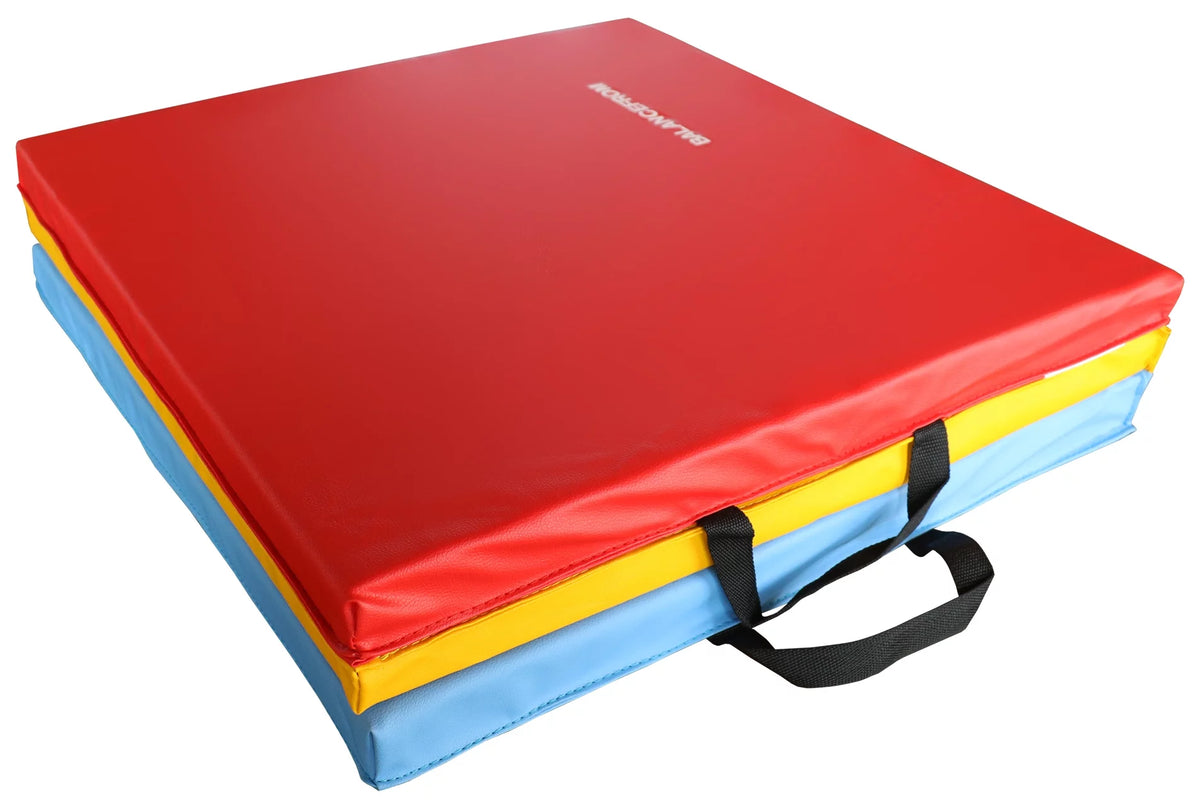 6 Ft. x 2 Ft. x 2 In. Three Fold Folding Exercise Mat with Carrying Handles, Black O1816