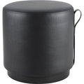 Black Round Foot Stool W10026