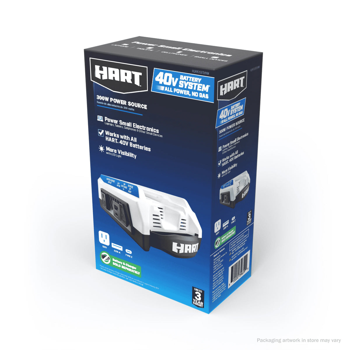 300 Watt Battery Powered Power Source with LED Light and Carry Handle B235