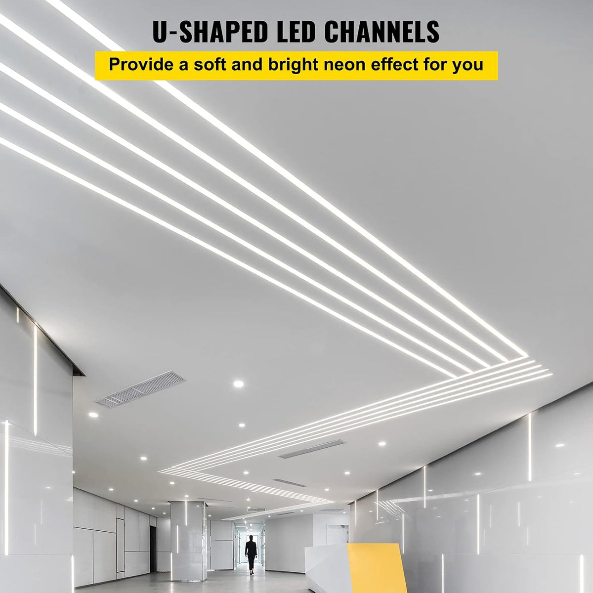10-Pack 6.6 ft Aluminum U-Shaped LED Channel System with Diffused Cover I5074