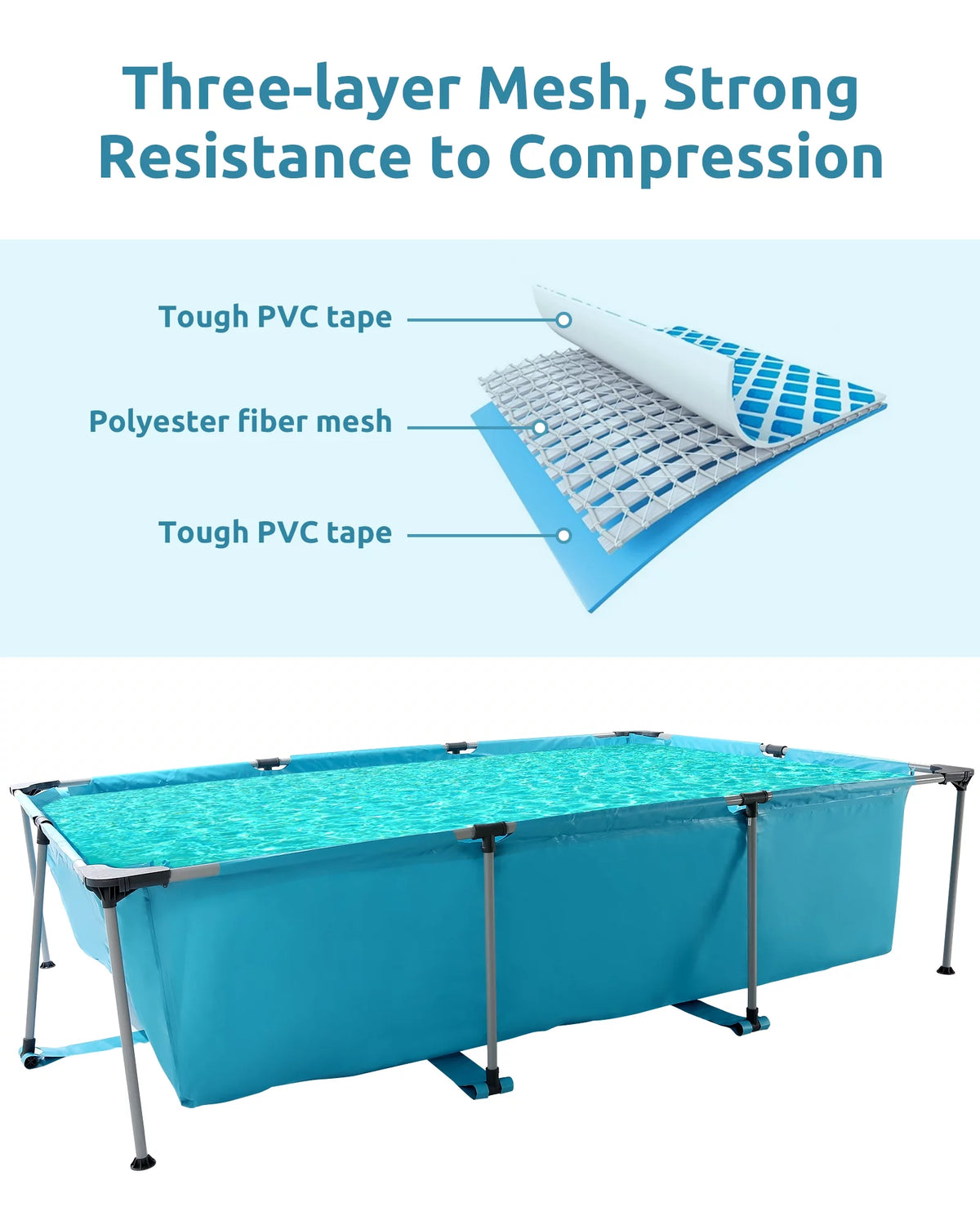 10 ft Above Ground Rectangular Frame Swimming Pool Z1312