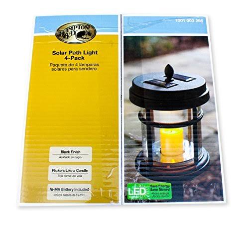 Black Solar Powered LED Cast Aluminum Path Light 4-Pack P20335