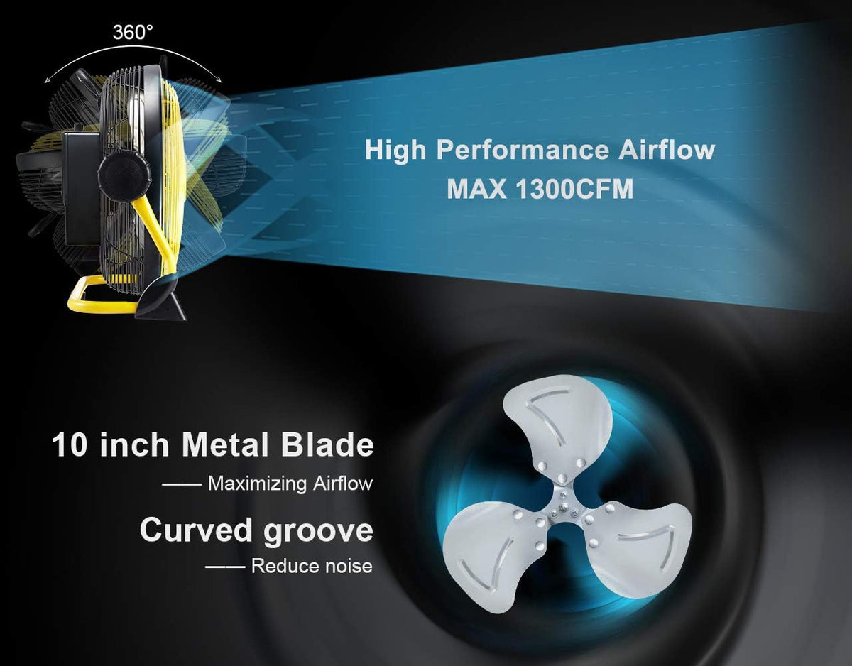 10'' Rechargeable High Velocity Floor Fan R952