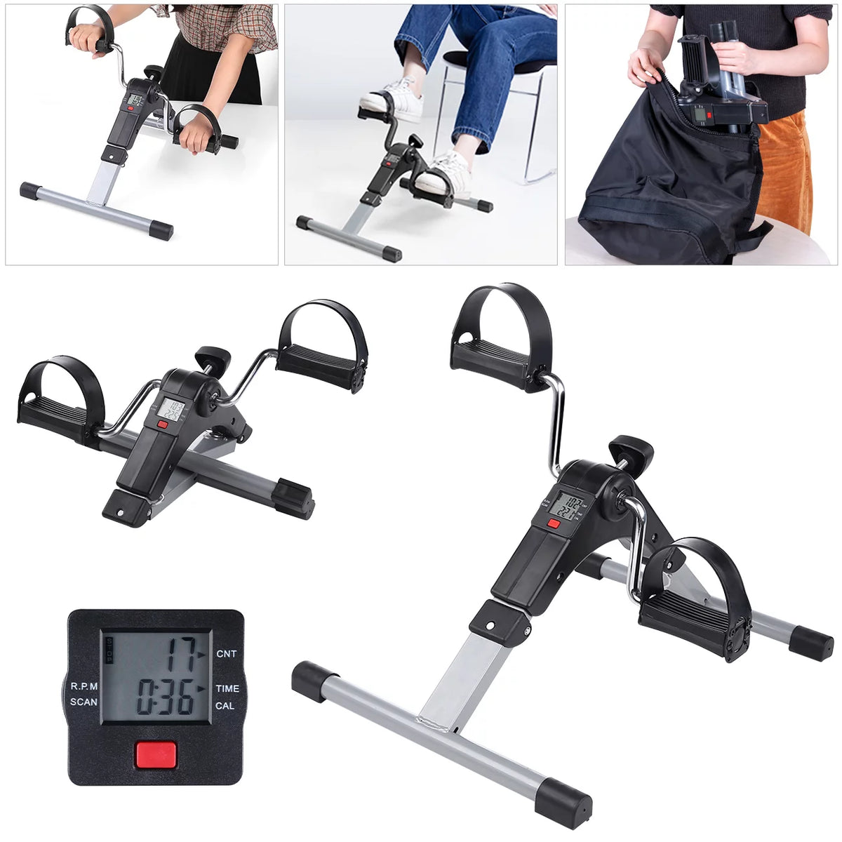 Folding Mini Exercise Bike 240 lbs T9457