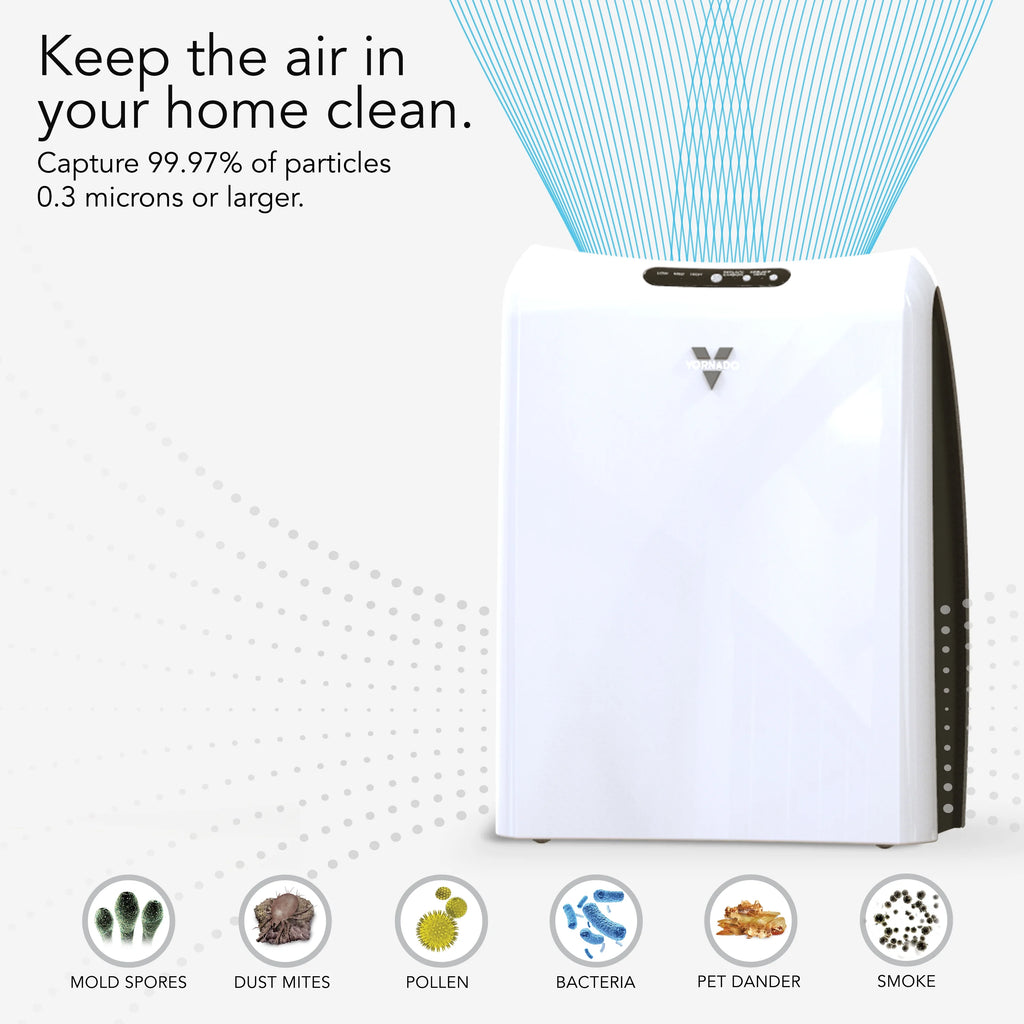 White Whole Room Air Purifier with True HEPA Filtration N612509