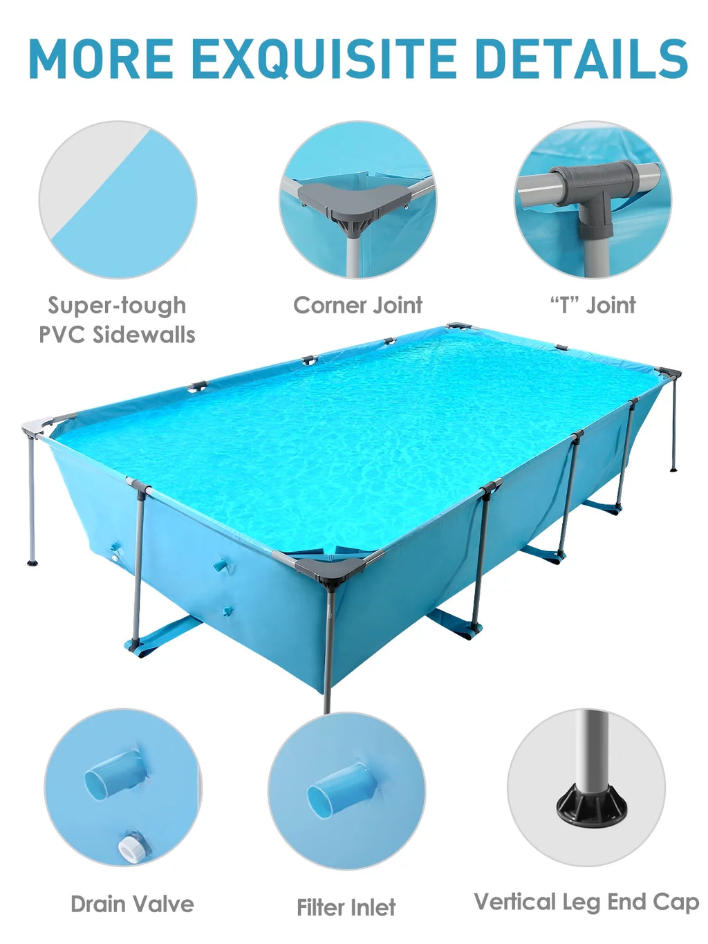 10 ft Above Ground Rectangular Frame Swimming Pool Z1312