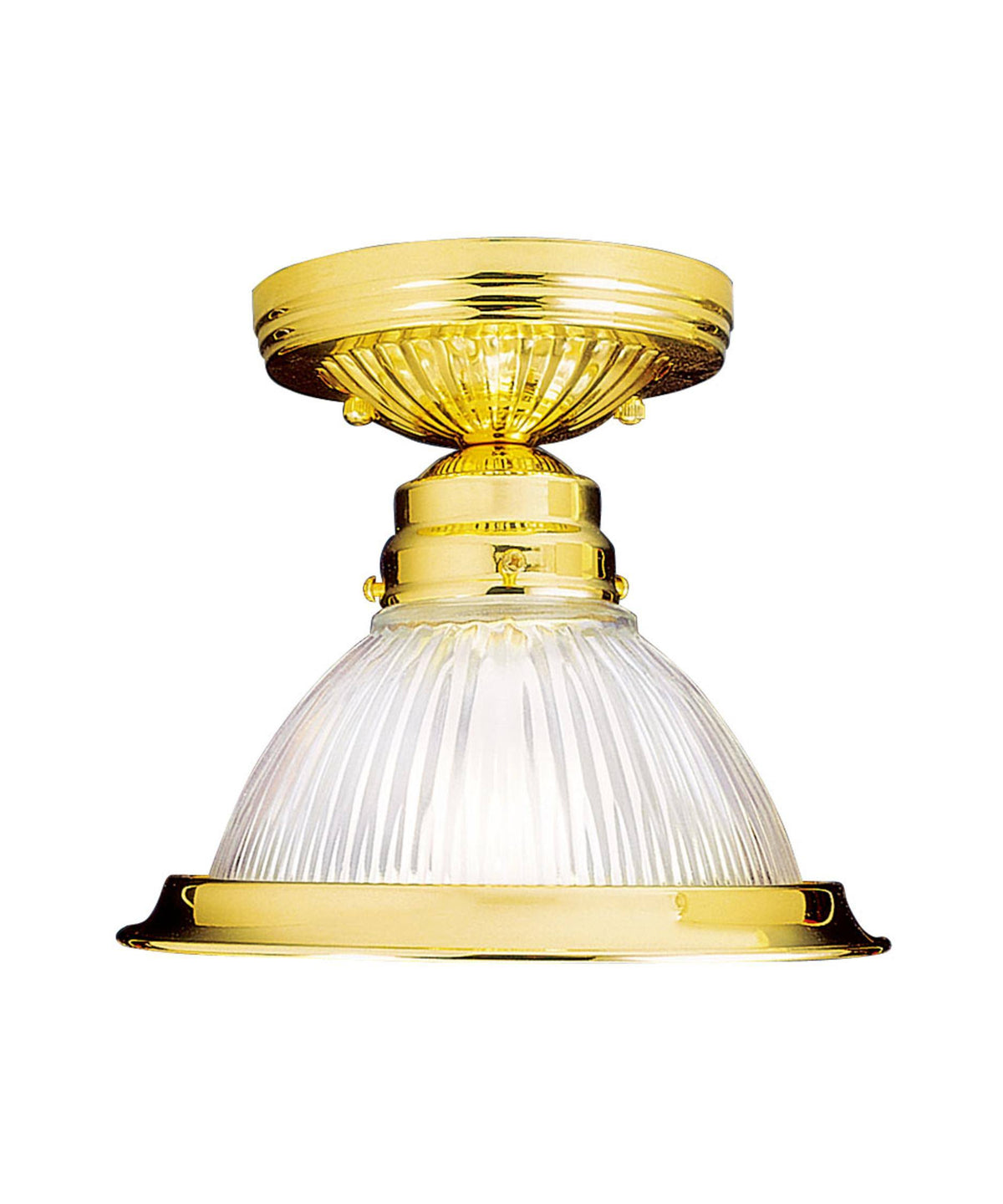 1-Light Polished Brass Flush Mount V105