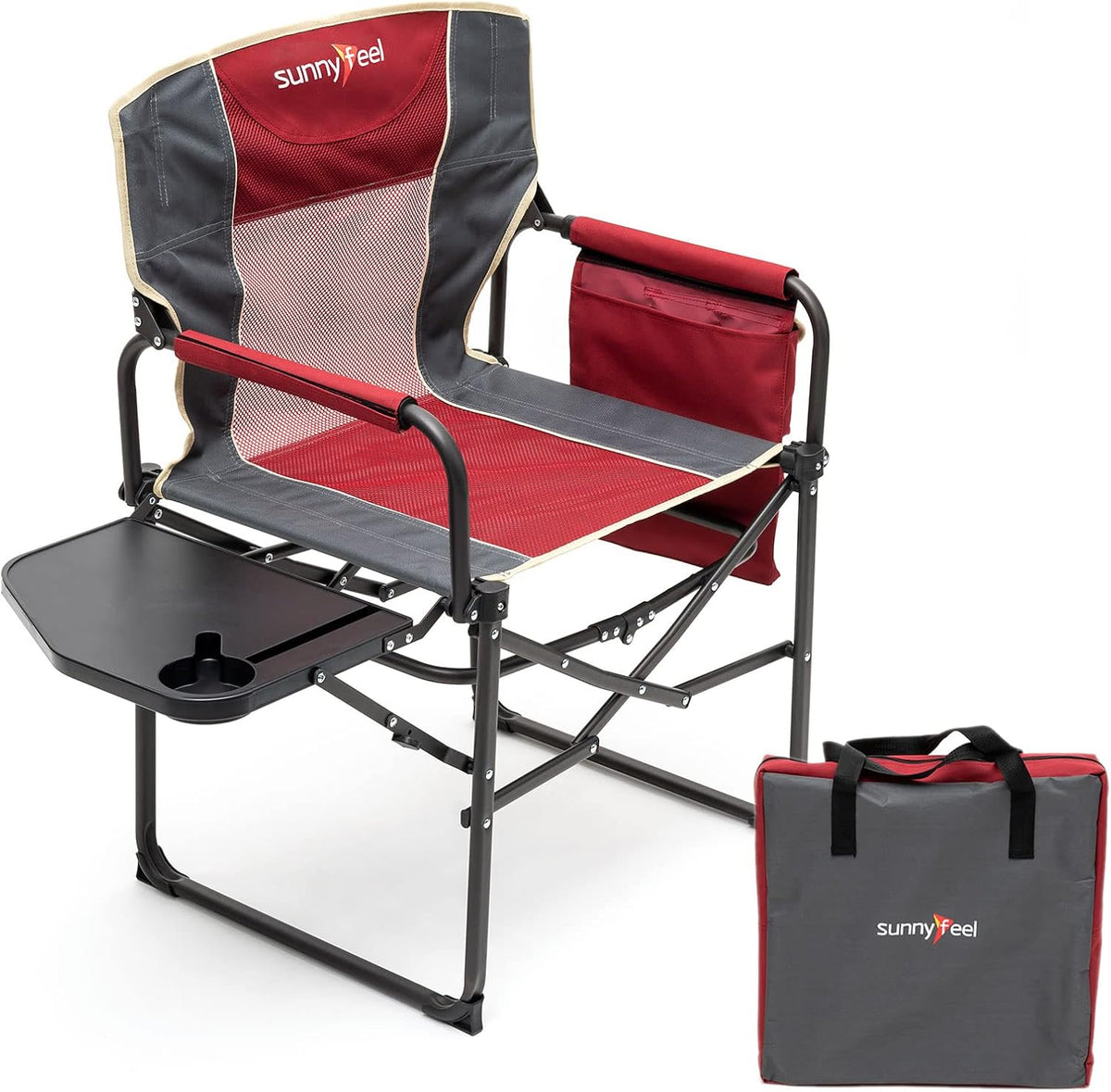 Oversized Portable Folding Camping Chair with Side Table Z5544
