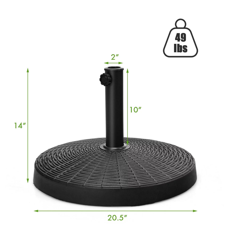 49lbs Round Resin Umbrella Base with Rattan Design I18504
