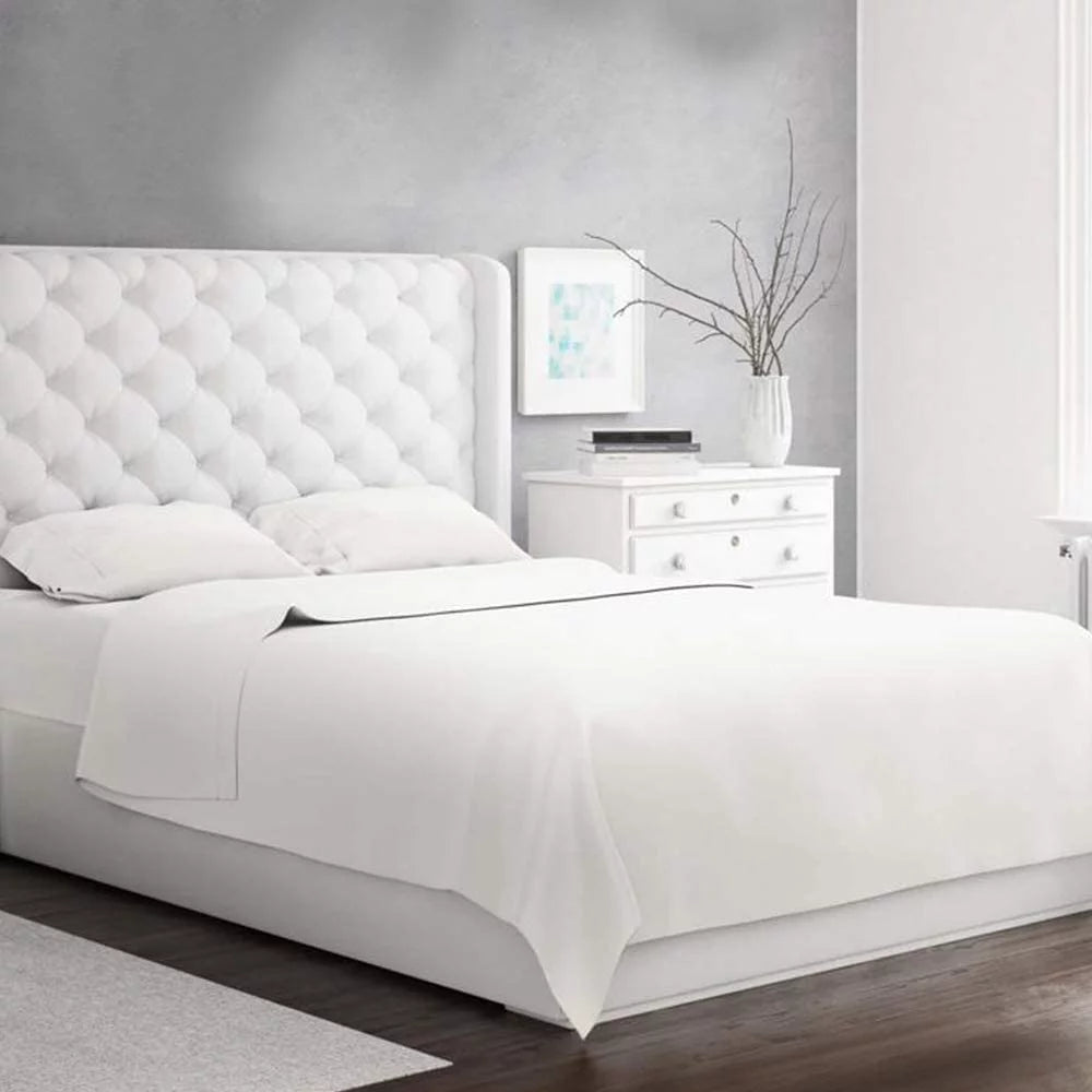100% Egyptian Cotton 400-Thread Count 4-Pc White Stripe Sheet Set Q28130