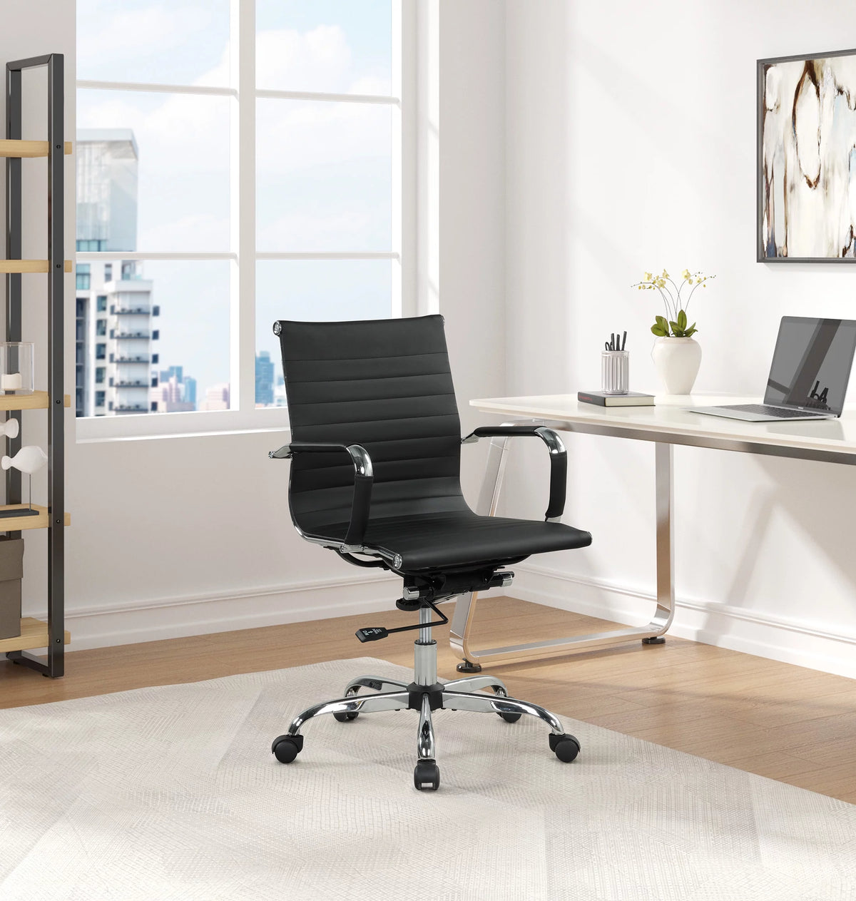 White PU Leather Office Chair M4747