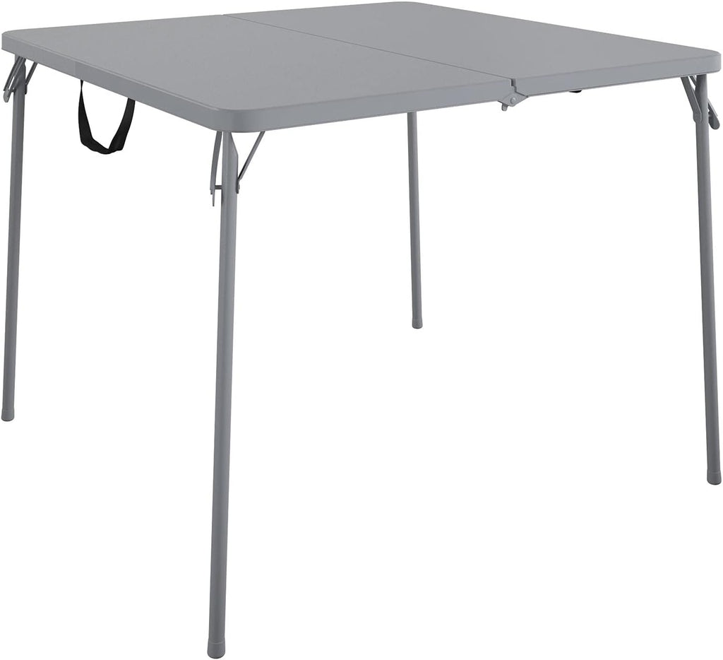 Black Fold-in-Half Card Table with Handle F9553