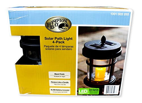 Black Solar Powered LED Cast Aluminum Path Light 4-Pack P20335