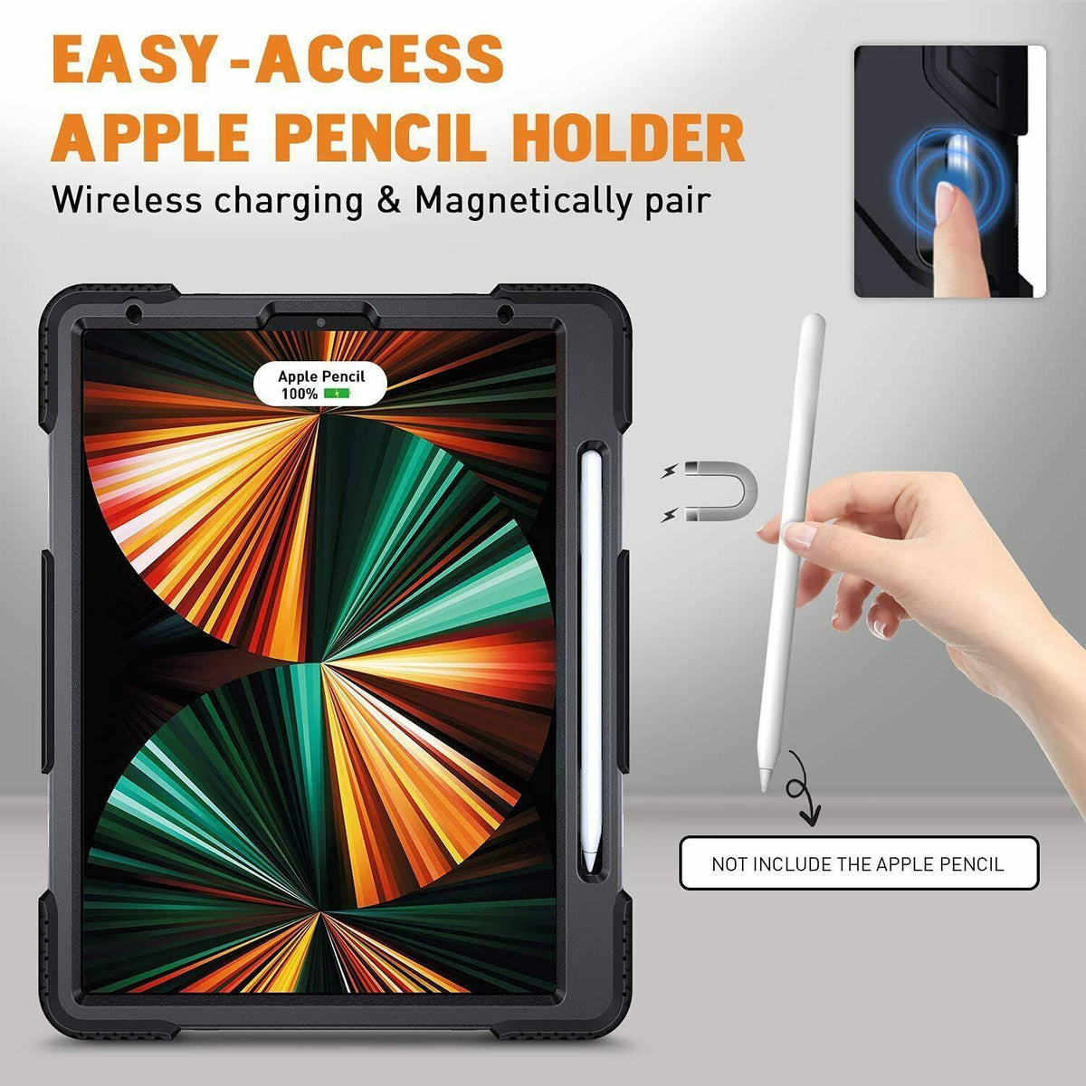 iPad Pro 12.9 Case with Pencil Holder Black F494