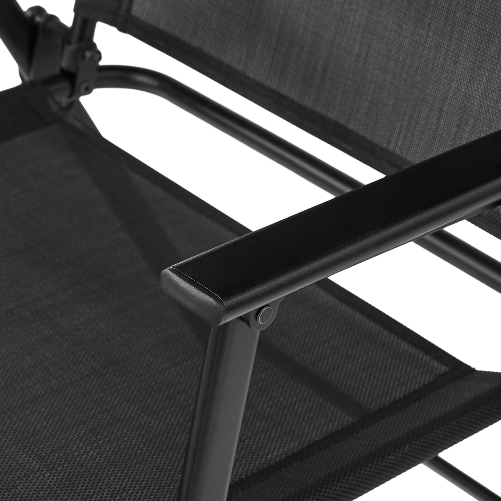 Steel and Sling Folding Outdoor Patio Armchair Set of 2, Teal N7713
