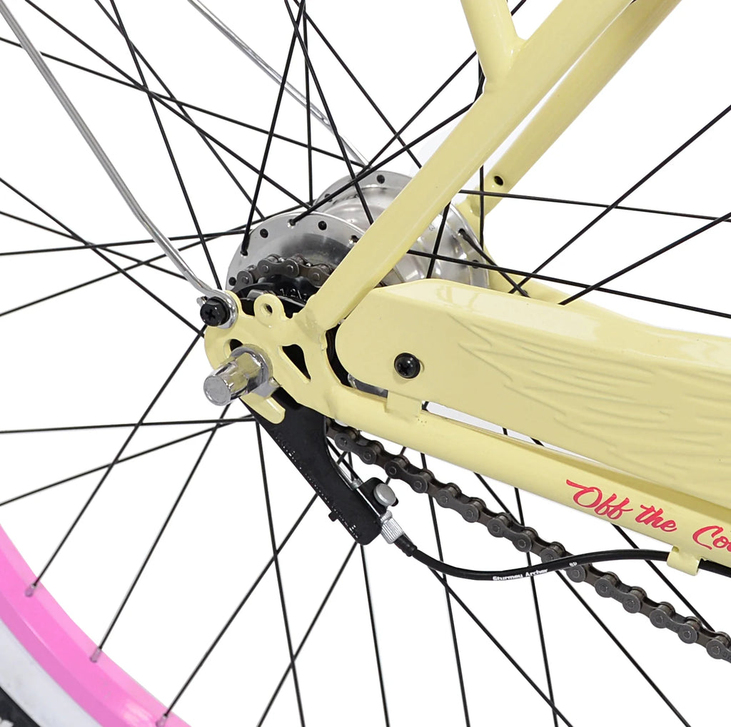 26 Inch 3-Speed Yellow Cruiser Bike I730