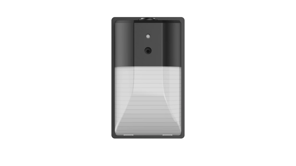 Direct Wire Pak Light with Clear Lens Cover, Dusk to Dawn, Black, 2000 Lumens, 120V P518