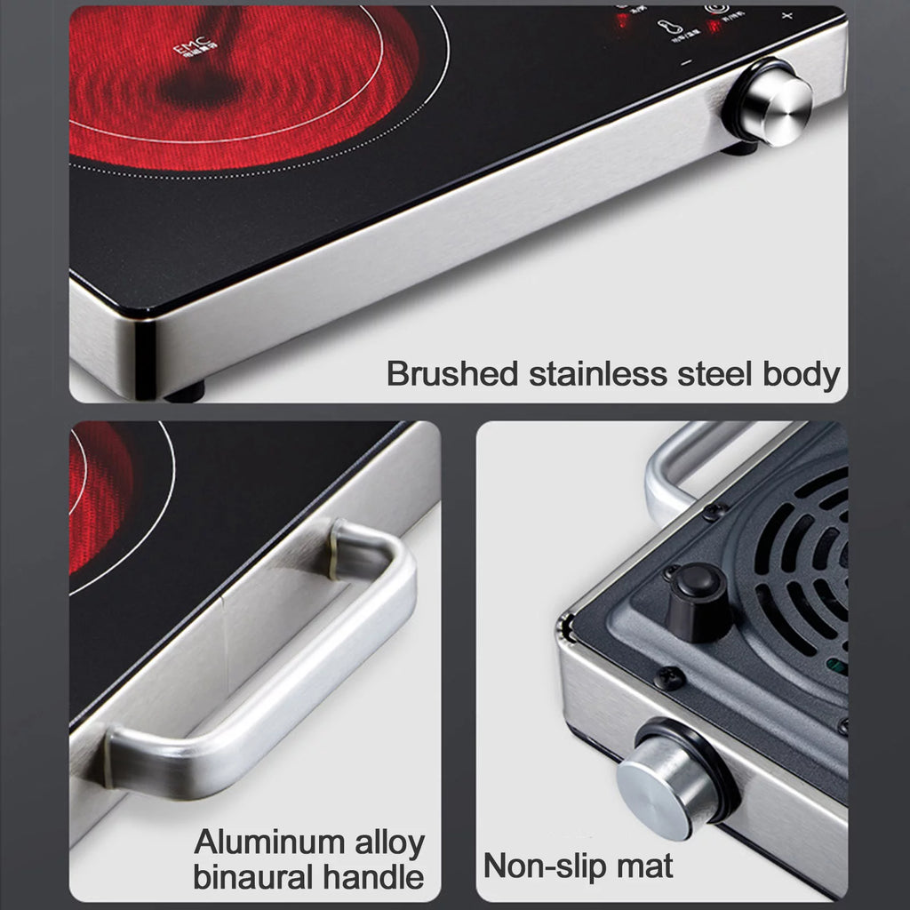 Electric Hot Plate Infrared Induction Cooktop 3500W Ceramic Glass K271
