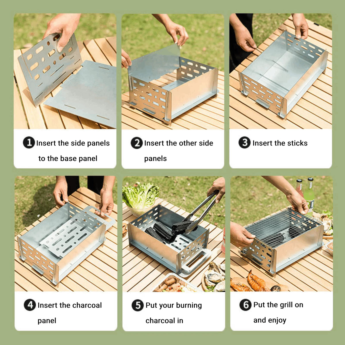 Portable Folding Charcoal BBQ Grill I300692