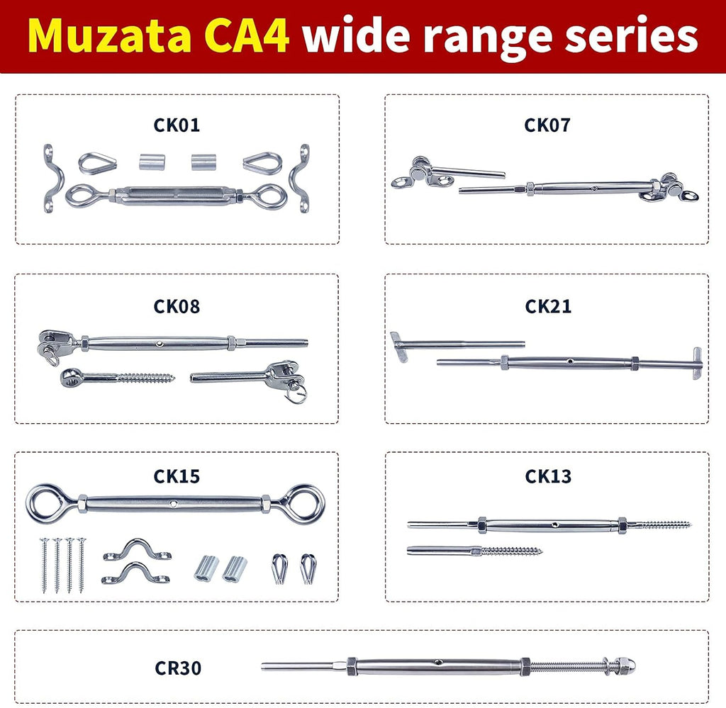 1/8 Cable Railing Kit Hardware Stainless Steel Turnbuckle J118179