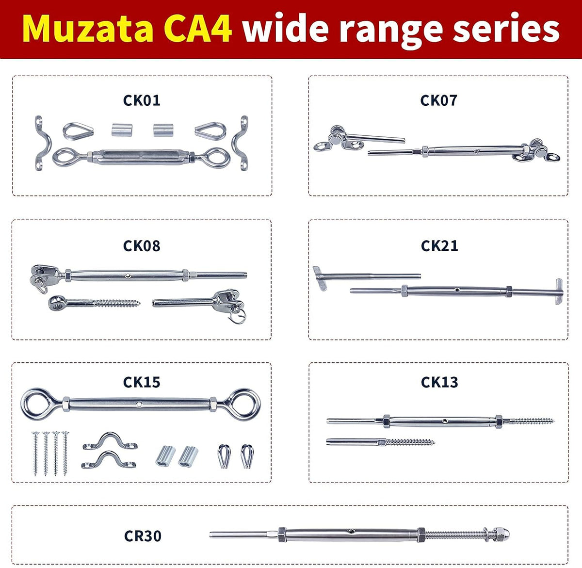 1/8 Cable Railing Kit Hardware Stainless Steel Turnbuckle J118179