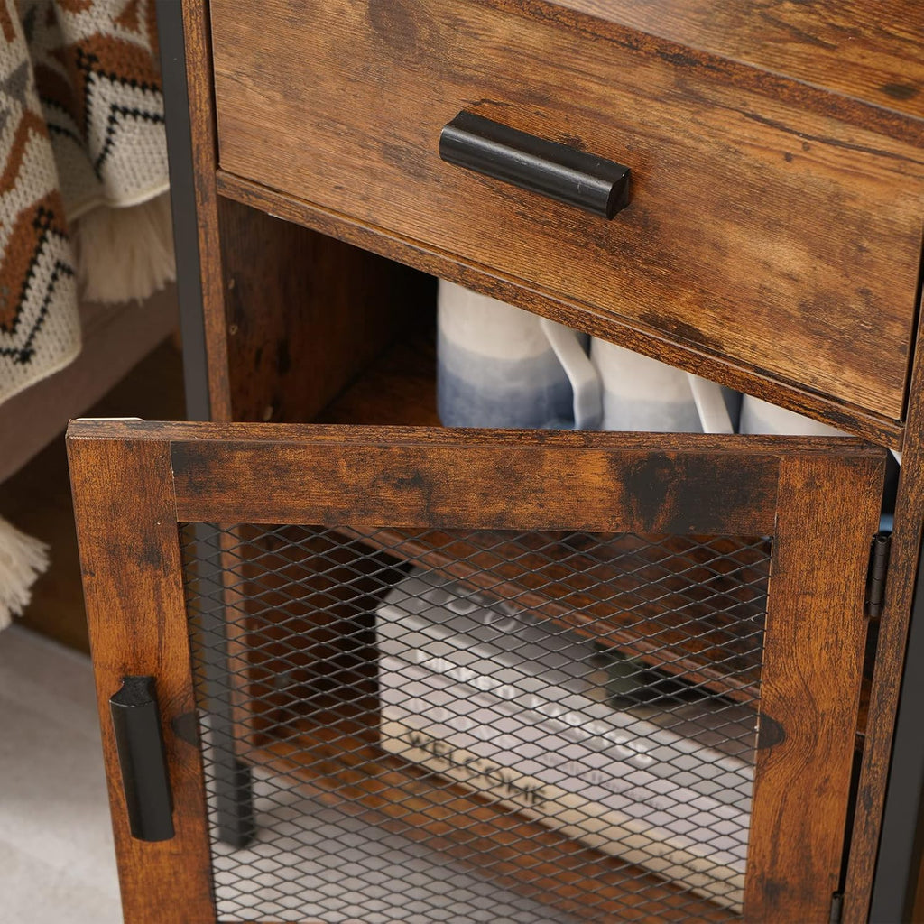 End Table with Drawer and Mesh Door F7975