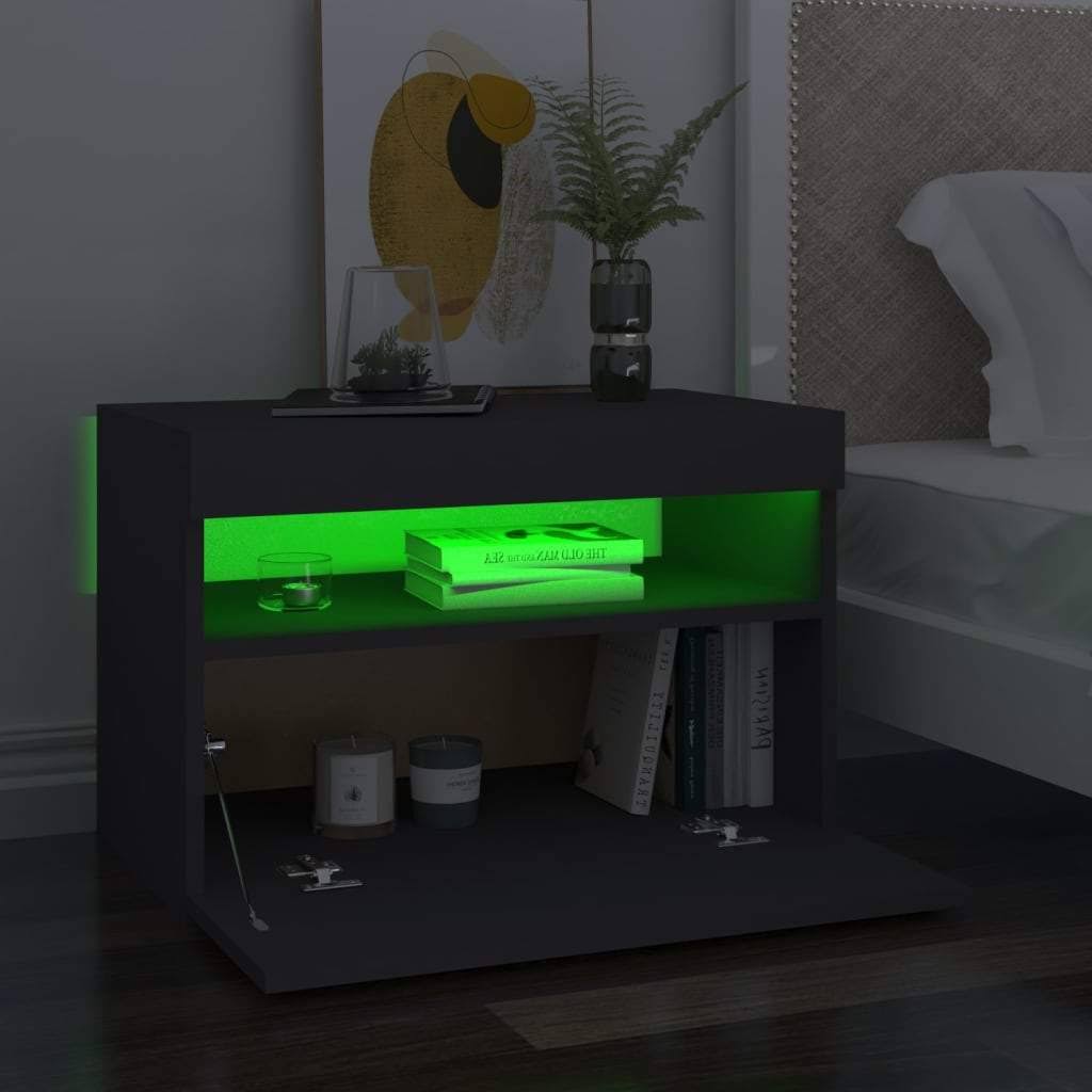 Gray TV Cabinet with LED Lights Q557637