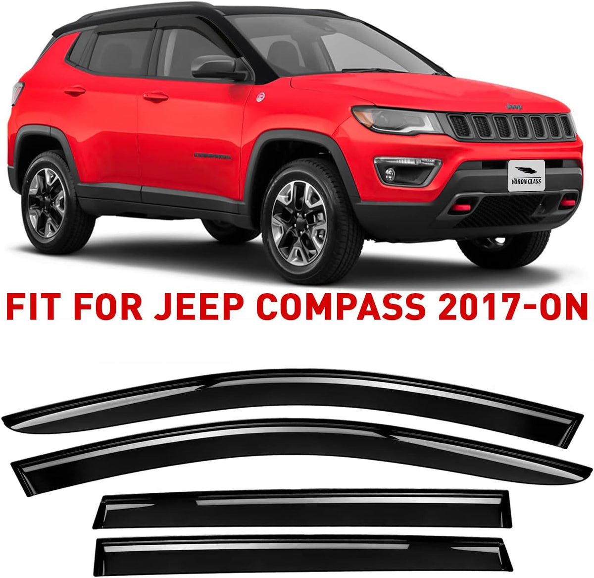 Black Tape-on Window Deflectors 4 Pieces A811192