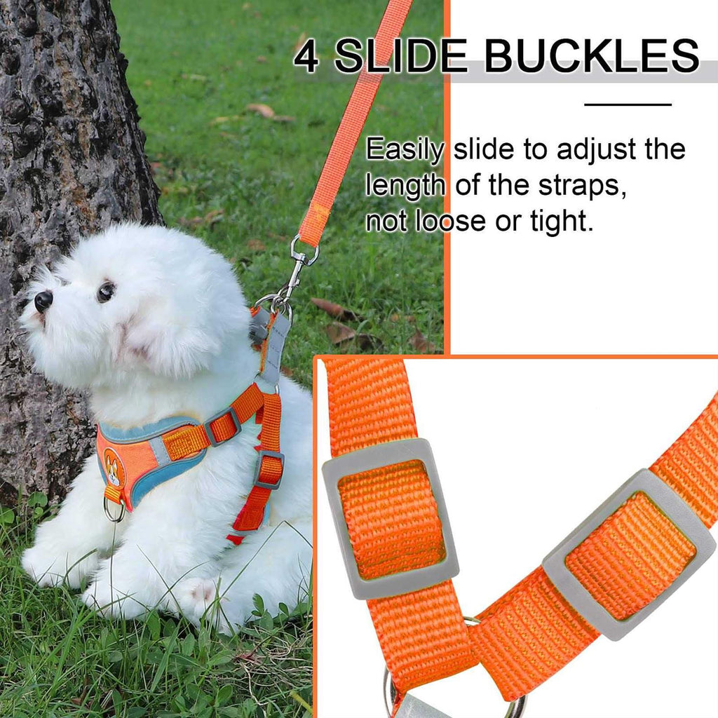 Adjustable Padded Reflective Dog Harness with 2 Leash Clips G516