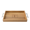 Acacia Tray with Metal Handles P25527