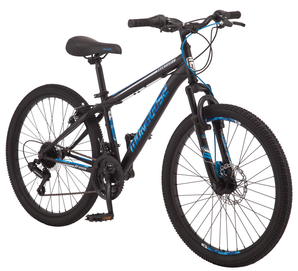 24-inch 21 Speed Black Mountain Bike O16158