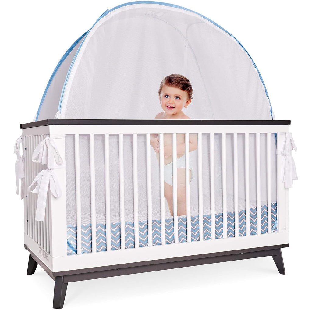 Blue Pop Up Tent Crib and Nursery Mesh Cover with Viewing Window R65774