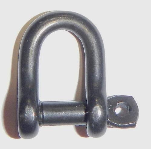 15/32x22 Diameter D Shackle with Captive Pin - Black W250362
