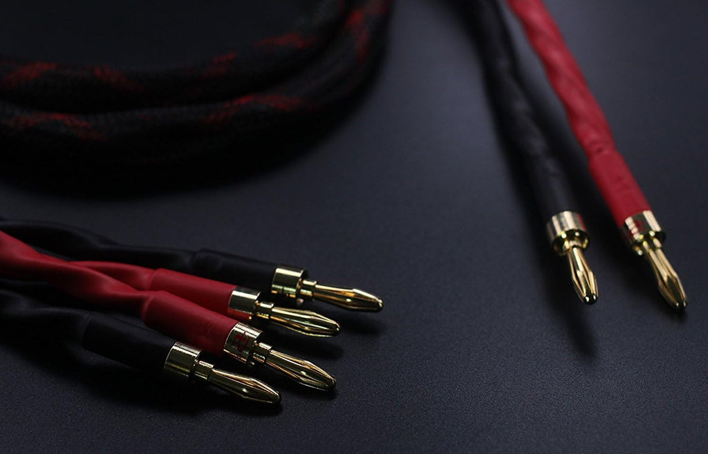 Bi-Wire Speaker Cable 2 Banana Plugs 4 Banana Plugs 1pair Set F35628